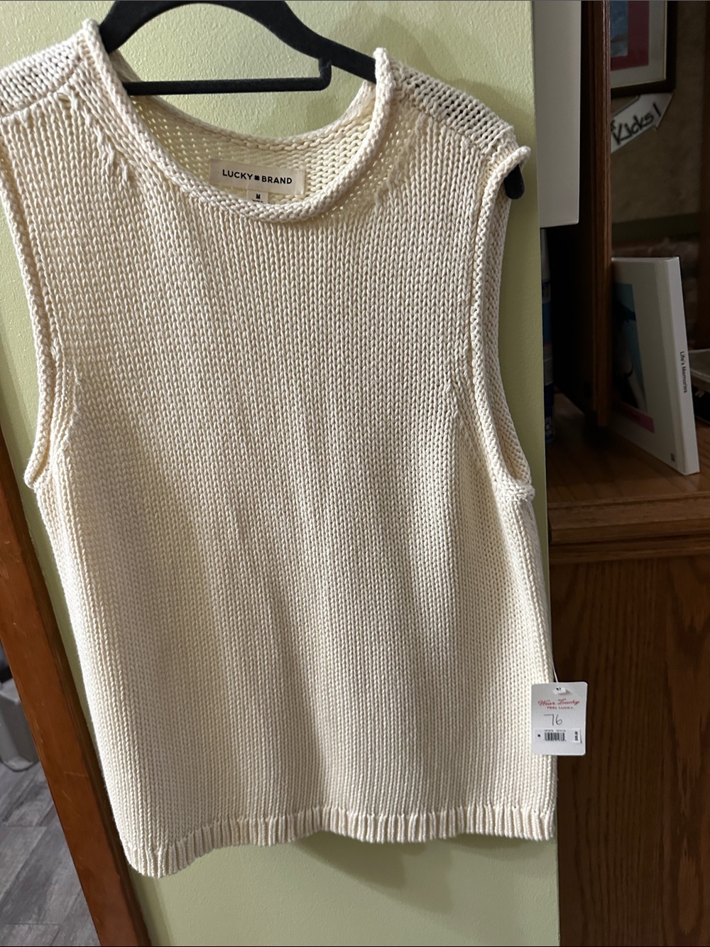 Lucky Brand Ivory Knit Sleeveless Top